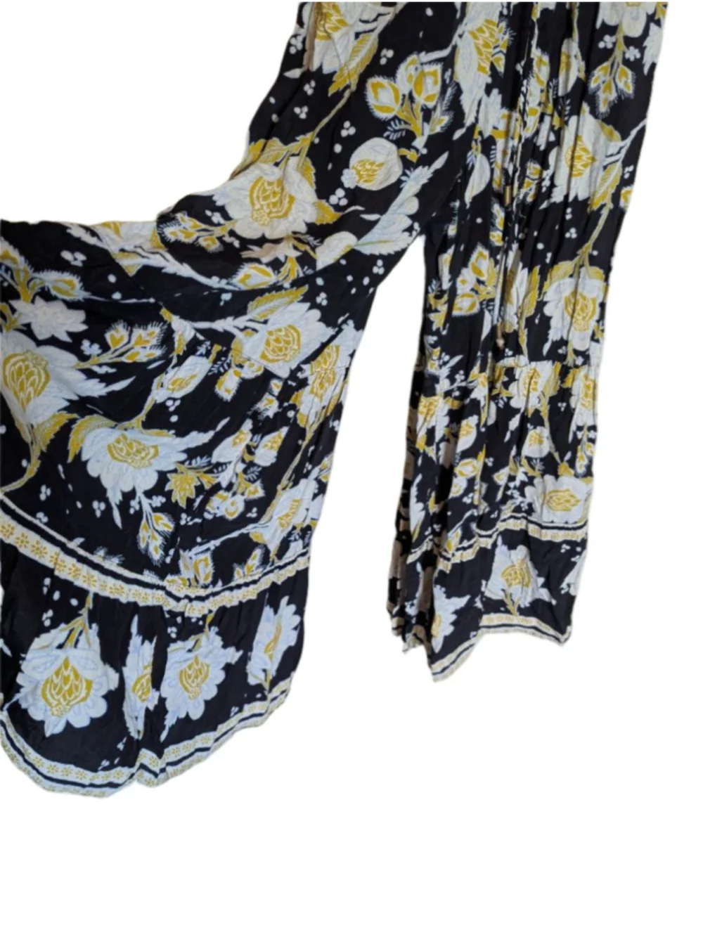 Women's Free People Black & Yellow Floral Maxi Dress M
